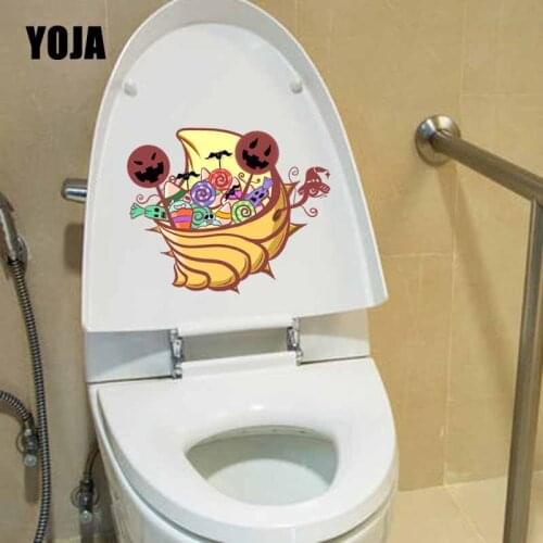 YOJA 23.8X19.8CM Bad Halloween Spider Candy Without Hospitality Funny Home Decor Wall Sticker Toilet Decal T5-1290