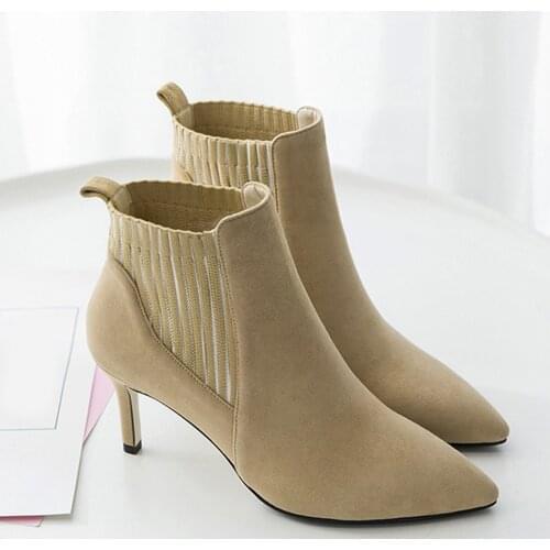 Womens Socks Boots Shoes Sexy Mesh Ankle Bare Pointed Thin High Heels Casual Party Ladies Short Tube Booties 2021 #40