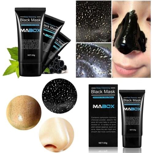1pcs Deep Clean Blackhead Removal Bamboo Charcoal Black Mask Mud Deep Mask Cleansing Off Deep Oil-control Peel Sea Mask Mas P8D3