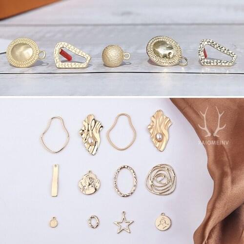 10pcs Hot Sale Jewellery Alloy Geometric Earrings Oval five-pointed Star Shape Stud Earrings For Women Diy Handmade Accessories
