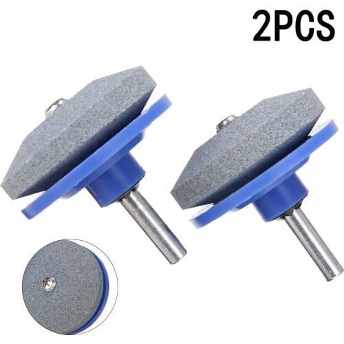 2pcs Lawn Mower Blade Sharpener Universal Rotary Blade Lawnmower Drill Sharpener Faster Mowing 1/4" Shank For Garden Tools