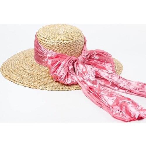 202106-nu summer pineapple pattern knitting handmade straw fold bownknot lady sunshade holiday sun cap women leisure hat