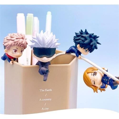 4pcs/lot Anime Jujutsu Kaisen Figure Q Version PVC Action Figure Megumi Nobara Satoru Figure Cable Protector Action Toys