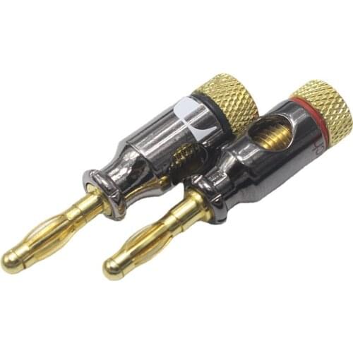 6Pcs/lot 4mm Banana Plug Spiral Type 24K Gold Screw Stereo Speaker Audio Copper Terminal Adapter Electronic Connector