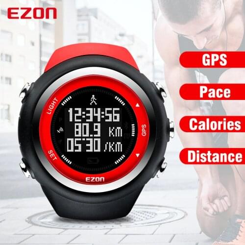 EZON GPS Distance Speed Pace Calories Counter Men and Women Outdoor Sports Watches Digital Watch Running Wristwatch Montre Homme