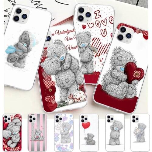 Lovely Teddy Bear Transparent Phone Cover Case For Samsung Galaxy A51 A71 S20 S10e S8 S7 S9 S10 Plus