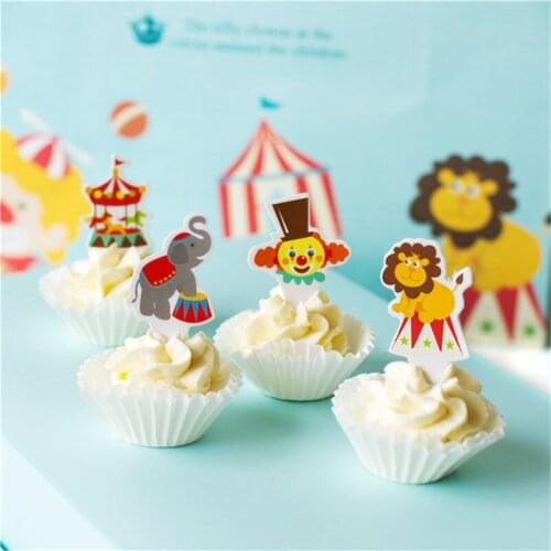 Omilut Circus Cake Topper Supplies Circus Happy Birthday Party Kid Cake Decoration Childrens Party Supplies Baby Shower