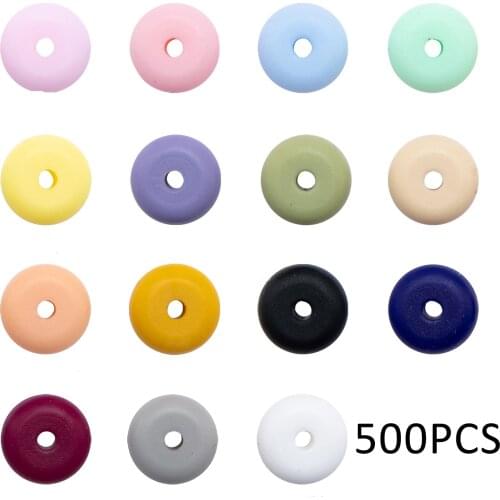 Lets Make Silicone Abacus Bead12mm 500pc Children Handmade DIY Toy Food Grade Silicone Abacus Necklace Pearl Silicone Teething