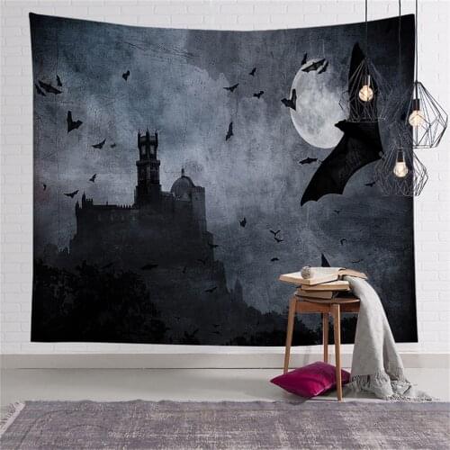 Halloween Tapestry With Bat Print Background Hanging On The Bedroom Wall Home Decor Tapestry 95x73/130x150/150x150/150x200CM