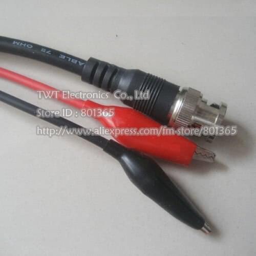 Coaxial Cable BNC Male to Dual Alligator Test Clip lead Connector Adapter ,100Qty,Free shipping