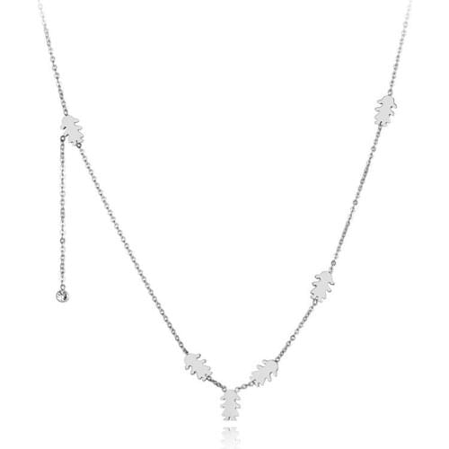 Fashion Titanium Stainless Steel 6Pcs Girls Charm Necklaces Jewelry CZ Crystal Pendant Chain Necklace For Girls N19073