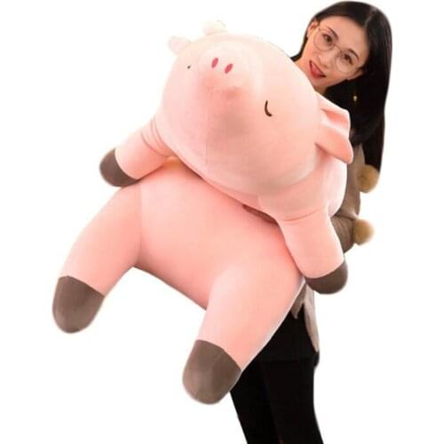 Cute 40cm 50cm 60cm 70cm Large Pink Pacify Pig Plush Toys Kids Sleeping Back Cushion Baby Soft Animal Stuffed Pillow Dolls Gifts