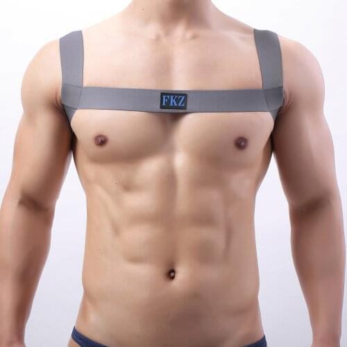 Mens Elastic Double Shoulder Straps Exotic Apparel Sexy Shoulder Chest Harness Belt Straps Party Nightclub Stage Show Outfits