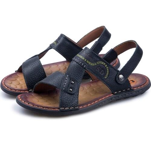 Man leather herren zandalias piel outdoor sandale sandal beach sandalias rubber masculino rasteira sandalle sandals-men men da