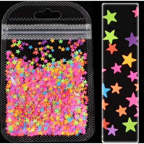 Star Resin Filler Glitter Fluorescent Flakes Clay Slime Filling for Epoxy Resin Silicone Mold Nail Art Handmade Craft Making DIY