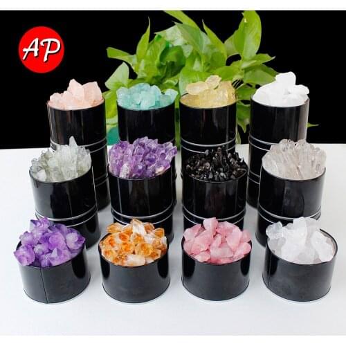 Natural Reiki Crystal Rolling Stone Healing Amethyst Quartz Crystal Aromatherapy Gift Box(Without Essential Oil