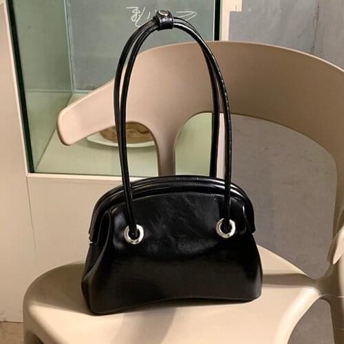 New retro clip shoulder underarm bag Korean niche design ins wild female luxury bag tide simple handbags and purse women Bolsas