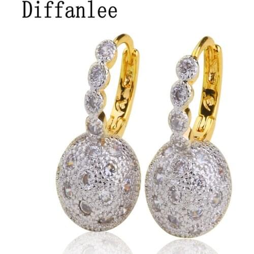 Diffanlee Charm Cubic Zirconia Jewelry Womens romantic luxury Hoop Earrings Wedding Jewelry