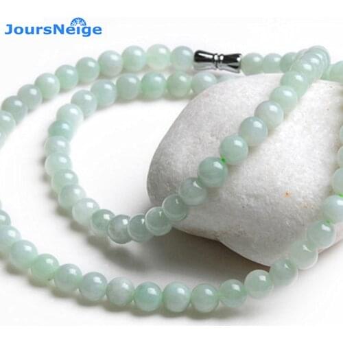 Wholesale Fine Myanmar Natural Stone Necklace Size 8mm Round Beads Necklace Lucky for Women Girl Popular Jewelry JoursNeige