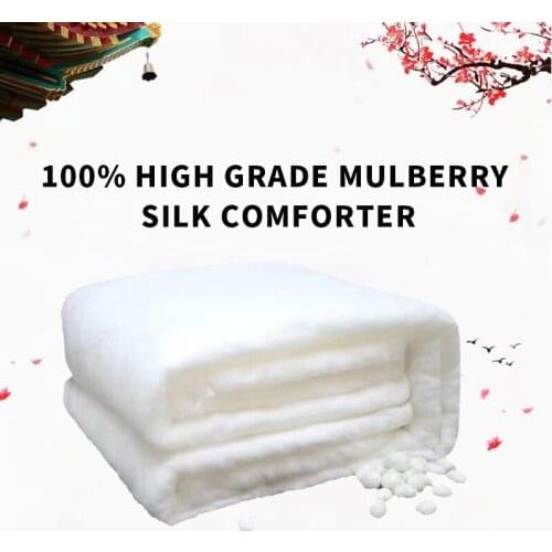 Handwork Positining 100% Cotton Cover Silk Quilt 100% Mulberry Silk Filler Bed Blanket Comforter Winter Sping Home Textile Duvet
