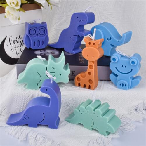Dinosaur Series Silicone Mold All Kinds of Animals Scented Candle Shape Handmade Aromatic Candles Supplies Candle Making Arts