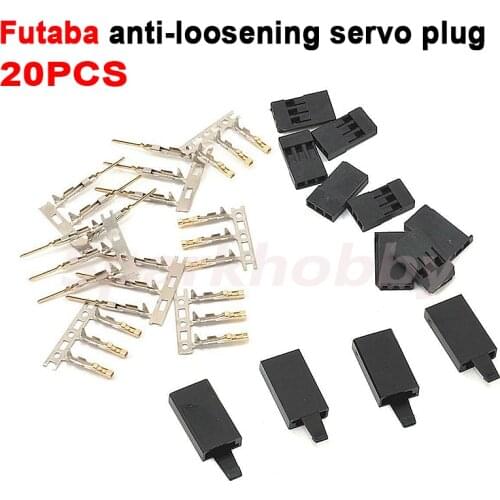 20PCS Futaba Anti-loosening Servo Plug with Lock Male Female Gold Plated terminals Servo Connector for RC battery Servo parts
