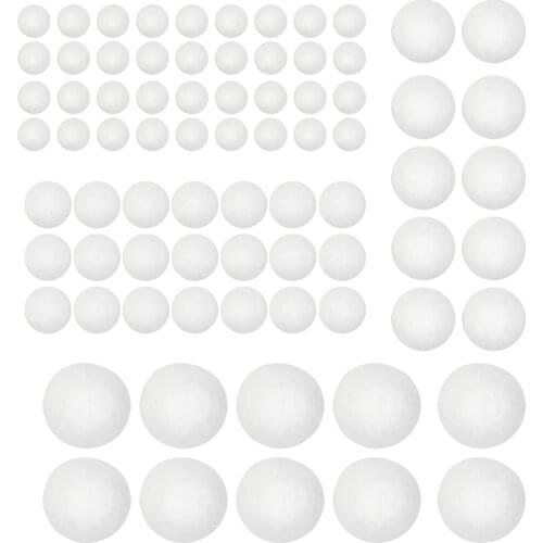 Bulk Foam Balls,100 Pcs 0.8-2 Inches White Styrofoam Balls Round Smooth Polystyrene Ball for DIY Craft and Decoration