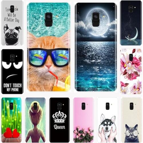 Silicone Phone Case For Samsung Galaxy A6 A8 Plus 2018 A5 A7 Cartoon Cute Cat Soft Back Cover For Samsung A3 A5 A7 2016 2017