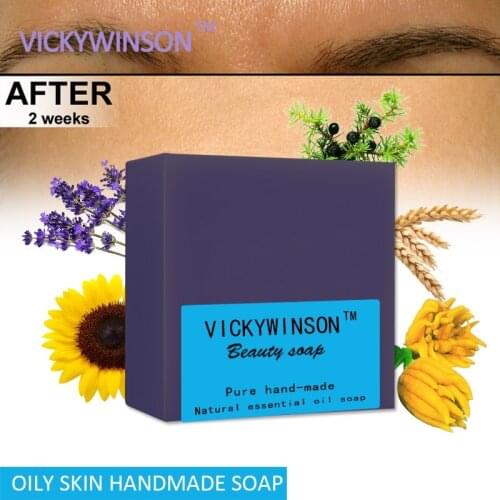 VICKYWINSON Oily skin essential oil handmade soap 100g Regulates skin secretion function regulates hormones purifies skin acne