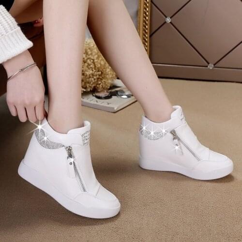 Fashion New Boots Wedges Shoes Woman Crystal Platform Shoes Women Leisure shoes Casual High Heels Women Sneakers