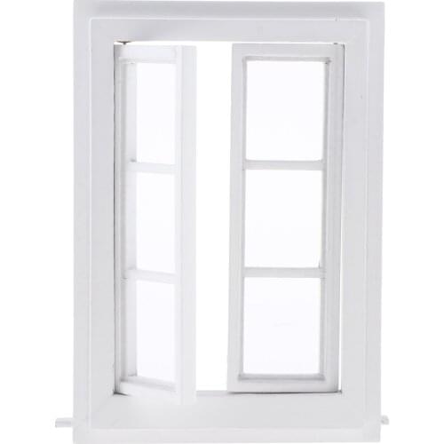 1:12 Scale Dolls House Miniature Wood 6-pane Window Frame (White)
