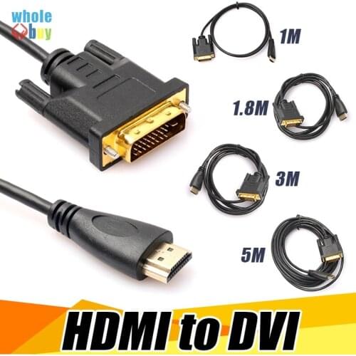 1M 1.8M 3M 5M HDMI to DVI 24+1 pin adapter cables 1080P HDMI cable for DVD HDTV XBOX High speed DVI hdmi cable 50pcs/lot