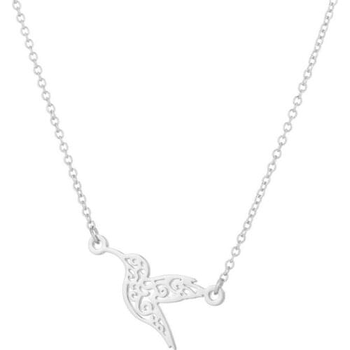 1pc Cute Hummingbird Stainless Steel Pendant Necklace Little Bird Necklaces Women Girls Kids Fashion Jewelry