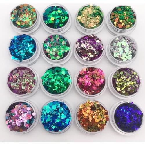 10 colors Nail Glitter fine glitter Mix chunky glitter Sparkles Shiny Makeup Glitter Dust Nail Art Decoration glitter