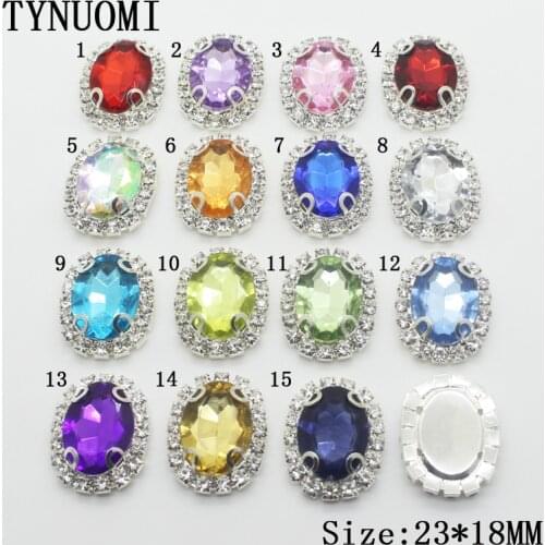 10PCS/LOT25*20MM Rhinestone Clip Acrylic Button Sewing Craft Decoration Accessories DIY Wedding Decoration Embellishment Buckle