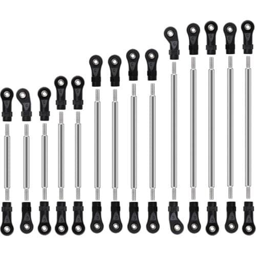 14 Pcs Stainless Steel Links Linkage Pull Rod Unassembled Kit for 1/10 RC Crawler Car Traxxas TRX6 Upgrade Parts