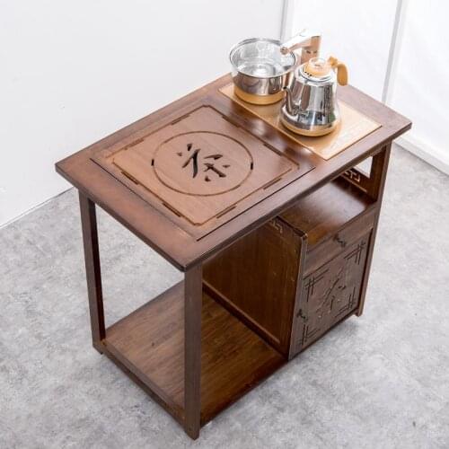 1999 Mobile Small Coffee Table Kung Fu Tea Table Tea Cart Tea Table Solid Wood Home Living Room Simple Tea Tray Tea Cupboard