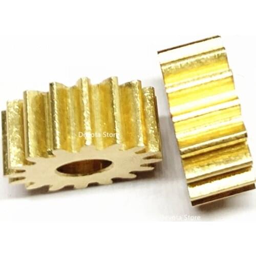 2pcs 0.8M 16T 16 teeth 5mm 4.98mm Copper Gear DIY For Toys car RC aircraft gear