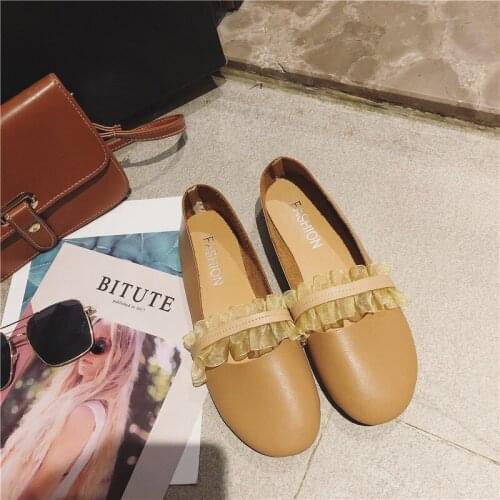 2020 spring Women Shoes Plus size Elastic band Slip on Ballerina Shoes Leather Flat Shoes Women Ballet Flats Zapatillas W33-06