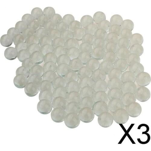 3x100pcs Round Transparent Glass Marbles Clear