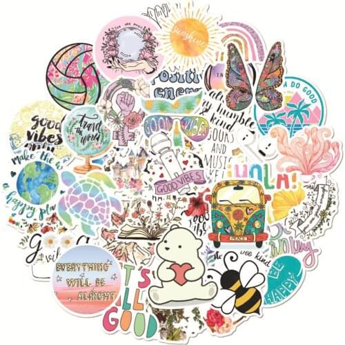 50pcs Cartoon Stickers For Notebooks Bike Laptop Motorcycle Computer Letter Helmet Scrapbooking Paper Waterproof Sticker