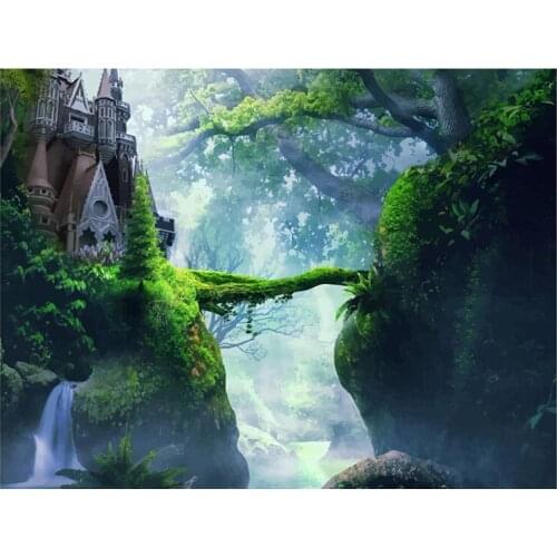 5D Diy round square Diamond Painting Castle in the valley Diamond Embroidery Cross Stitch Kit Sticker Wedding decorationZP-3219