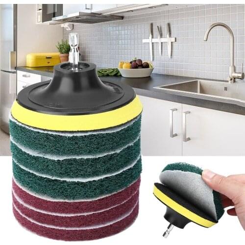 8Pcs Electric Drill Brush Scrub Pads Grout Power Drills Scrubber Cleaning Brush Tub Cleaner Tools Kit Dusty Brush
