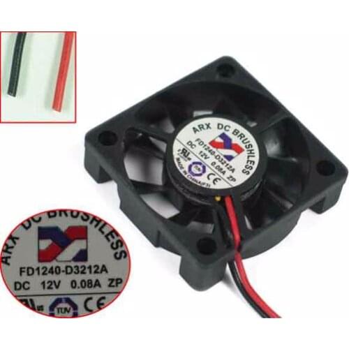 ARX FD1240-D3212A DC 12V 0.08A 40x40x10mm 2-wire Server Square Fan