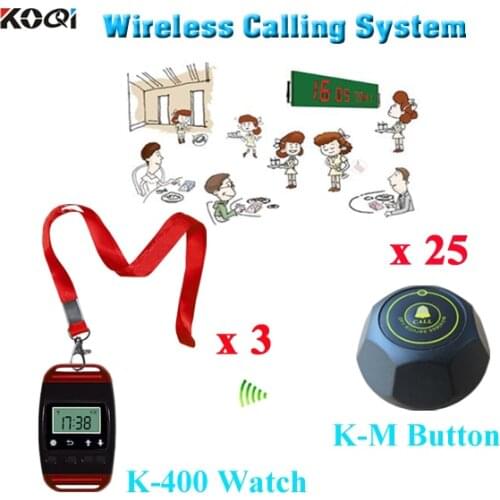 Wireless waiter call system for restaurant with smart watches K-400 and guest table calling service