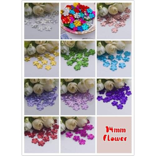 500pcs/lot Flower Sequins 14mm PVC Decoration Sewing DIY Wedding Craft Scrapbook For Clothing