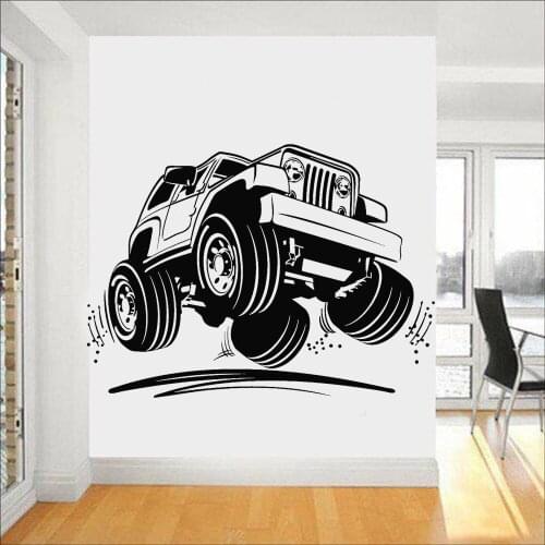 Big Car Wall Stickers Machine Garage Decor Man Cave Cool Style Home Furnishing Decorative Vinyl Self-adhesive Wall Decals Z225