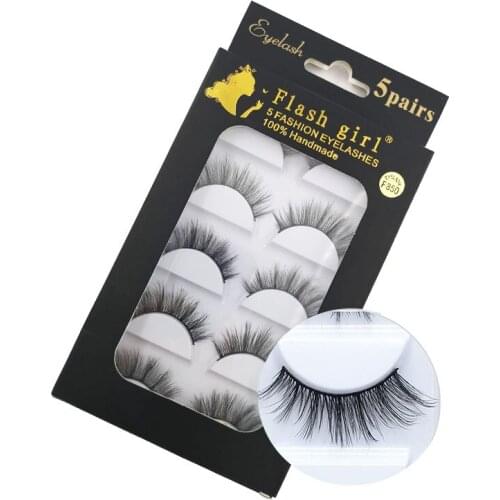 Flash girl brand F810 F820 F830 F840 F850 factory wholesale price 5 models 5pais Eye Lashes Natural 5 pairs 3D mink eyelashes