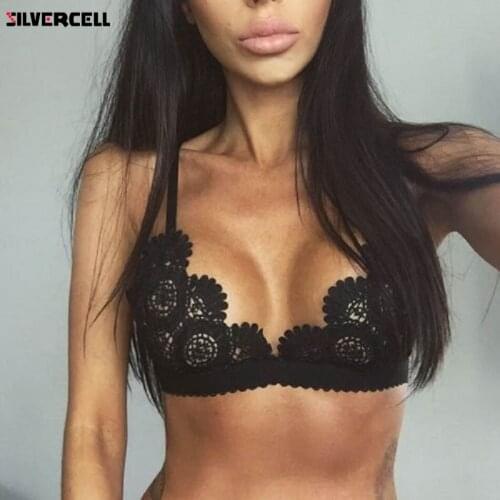Sexy Women Lace Floral Bralette Bralet Bra Push Up Bustier Crop Top Unpadded Lingerie Bra