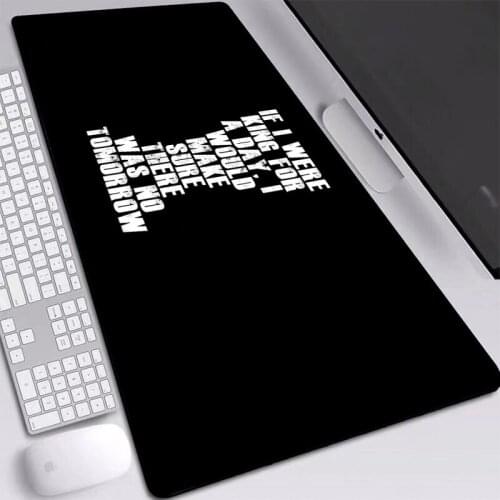 Black Mouse Pad Simple Word Desk Mat Game Accessories Non-slip Natural Rubber Laptop PC Mice Pad for Desk Mat Speed Gaming